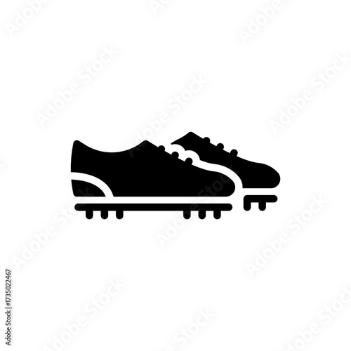 Simple silhouette illustration of a pair of soccer cleats, perfect for sports graphics and design projects