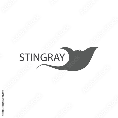 Stingray logo ilustration vector flat design