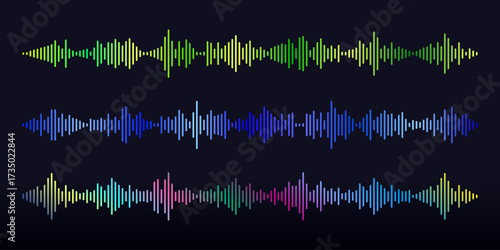 A sound wave or an audio message. The sound equalizer string. Vector illustration