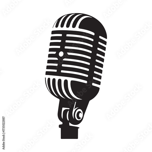 Classic Mic Symbol for Music, Radio, and Broadcasting