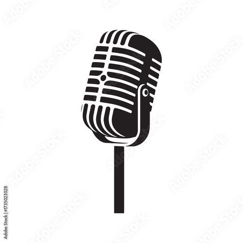 Classic Mic Symbol for Music, Radio, and Broadcasting