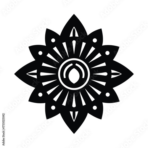 vintage brooch vector icon