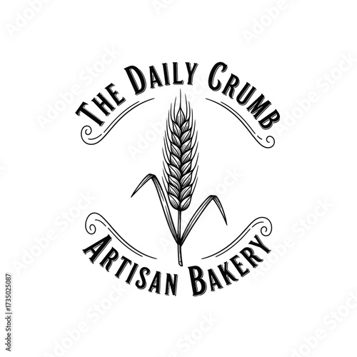 The Daily Crumb Artisan Bakery logo with wheat stalk.