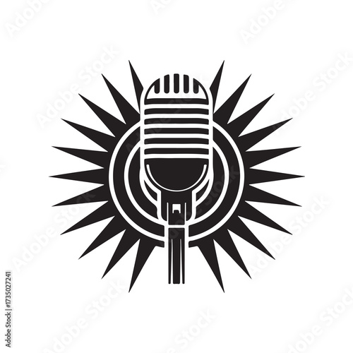 Retro Mic Symbol for Music, Podcast, and Broadcasting
