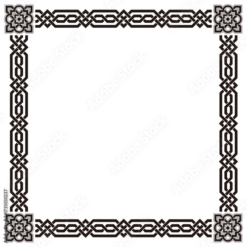 Arabic frame and border symetric ornament