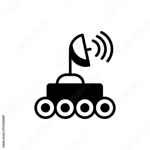Rover with Antenna Icon Space Exploration and Communication