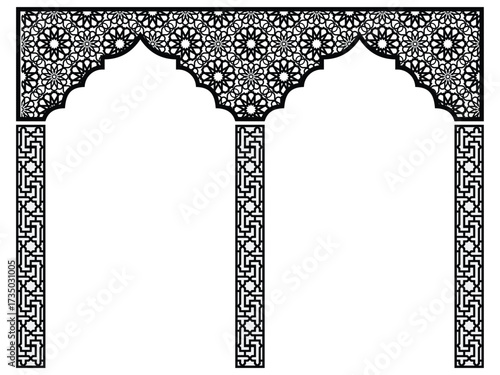 Islamic gate with engraver for mosque and laser cutting