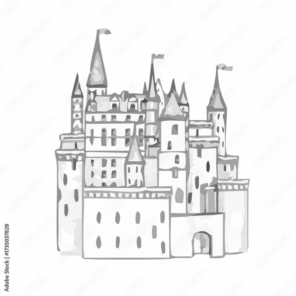 Obraz premium Medieval Castle Sketch.eps