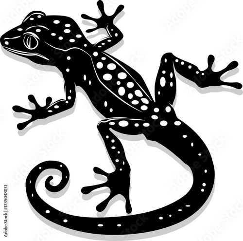 Two Gecko Silhouettes: A minimalist design featuring elegant gecko silhouettes