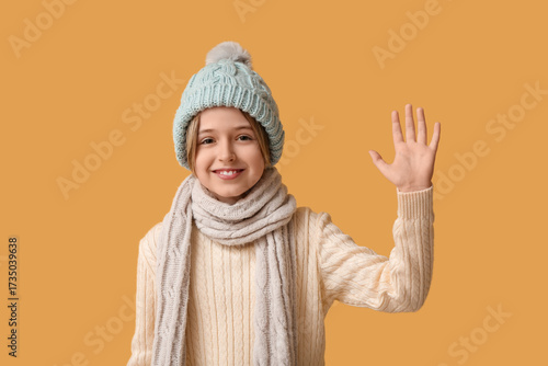 Cute little happy boy in wi...