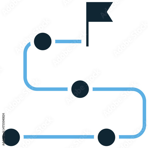 Road map icon vector. A clean graphic of roads and streets on a map. Ideal for navigation, travel, and transportation themes, perfect for apps and web services that guide users.