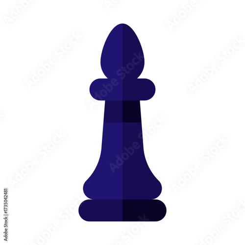 Dark Blue Chess Bishop Piece - A Strategic Game Icon for Board Game Enthusiasts and Intellectual Pursuits