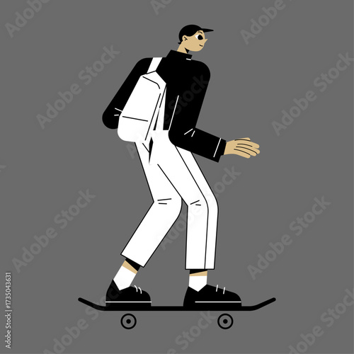 Urban mobility A modern person enjoying a skate in the city, embracing a dynamic and active lifestyle