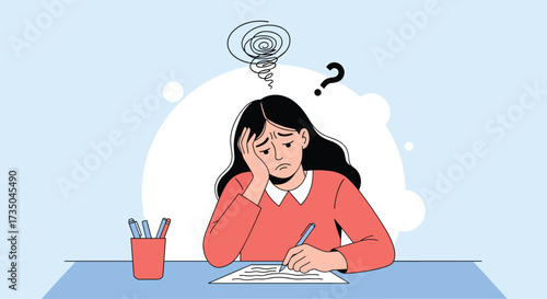 A student is struggling with their studies feeling overwhelmed and confused about their homework.