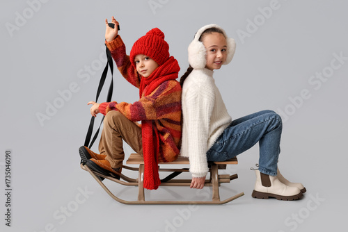 Cute little happy children ...