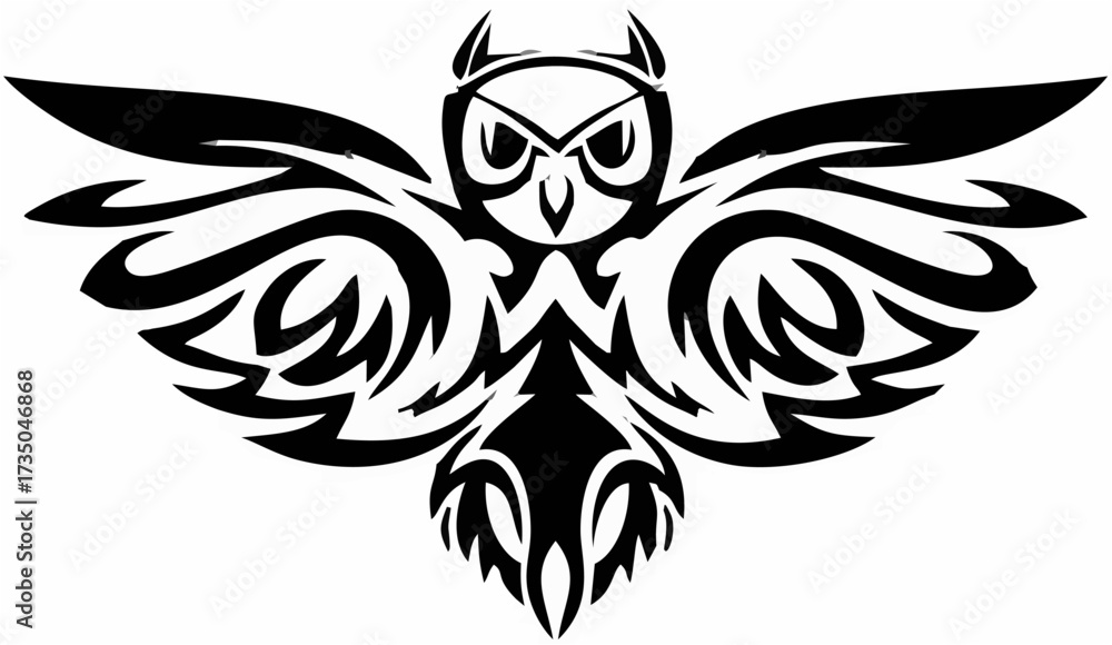 Obraz premium Black Owl Symbol.eps