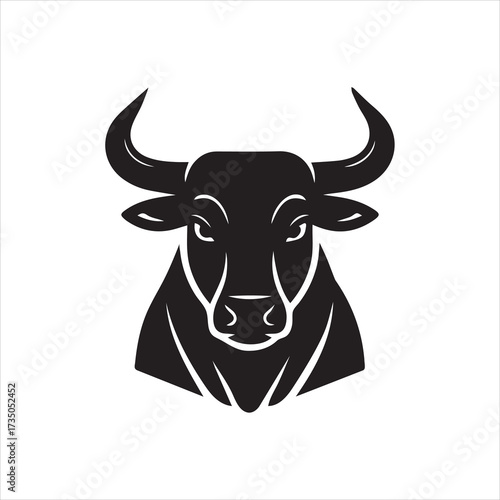 Black bull silhouettes powerful stance majestic horns bulls cattle