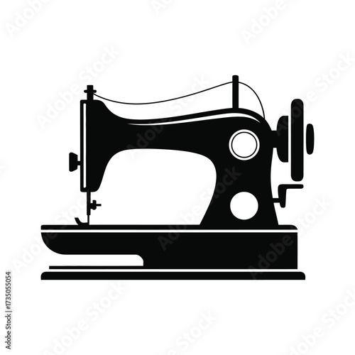 Classic silhouette of a vintage sewing machine