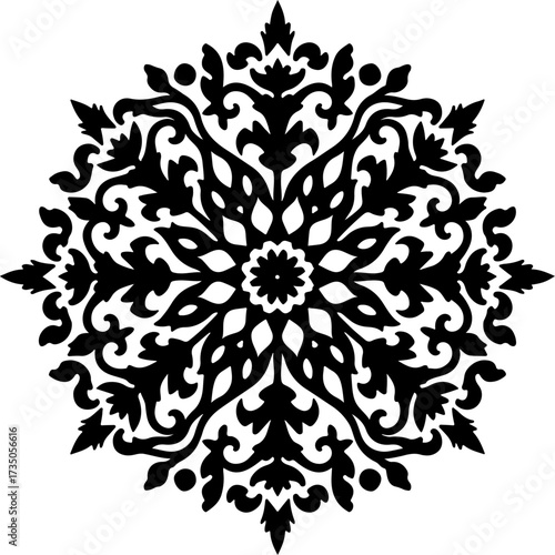 ornamental round lace pattern, pattern, floral, ornament, design, flower, vintage, vector, decoration, illustration, seamless, art, wallpaper, element, damask, leaf, decor, black, silhouette, texture,