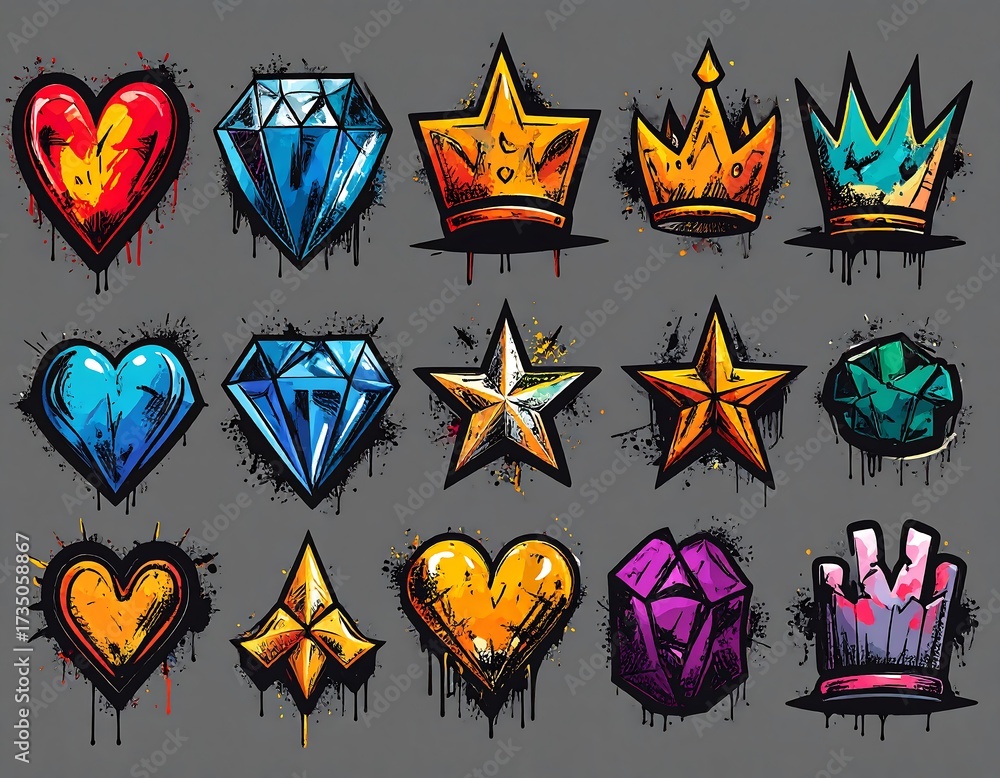 Collection of graphic design elements