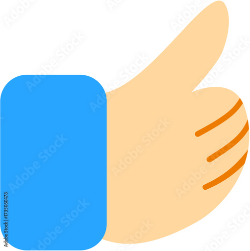 Thumbs Up Hand Gesture Icon. Positive Feedback and Approval Symbol for Success and Like. Graphic Element.