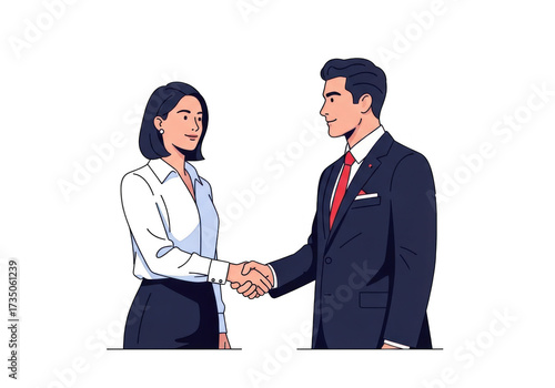 Business partners shaking hands isolated on transparent background
