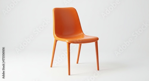 Wallpaper Mural Modern Orange Plastic Chair Isolated on White Background Studio Shot. Torontodigital.ca