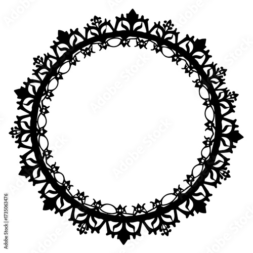 round frame design, frame, border, floral, pattern, ornament, design, decoration, vector, vintage, flower, illustration, black, art, ornate, leaf, set, circle, decorative, swirl, element, round, oval,