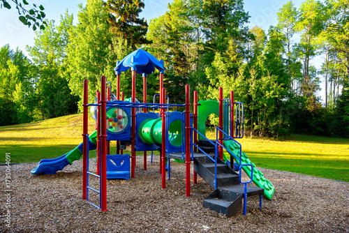 Wallpaper Mural Empty colorful playground in the summer park in hot day. Torontodigital.ca