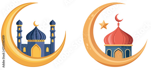 vector illustration of a mosque vector, tranparant background