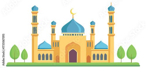 vector illustration of mosque in istanbul