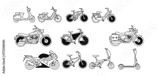 Various motorized vehicle illustrations