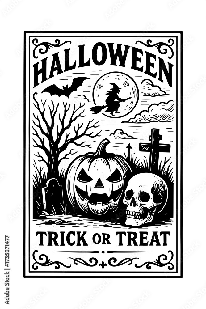 Obraz premium Halloween Label Desgin / 31 October