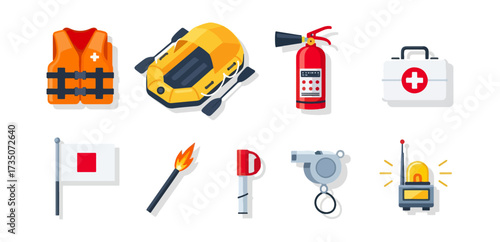 Safety equipment icons