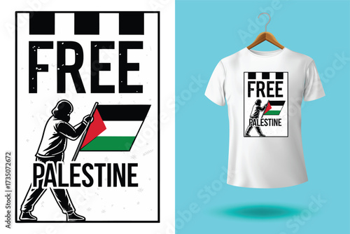 Free gaza free palestine typography t-shirt design print ready template.