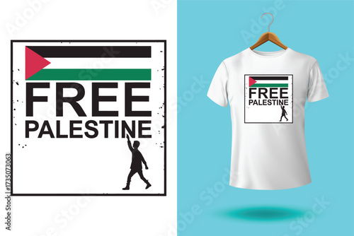 Free gaza free palestine typography t-shirt design print ready template.