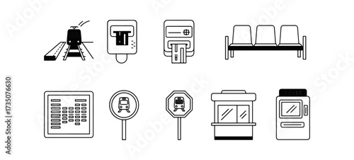 Public transportation station icons
