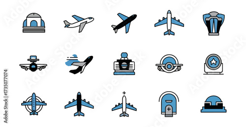 Airplane icons set