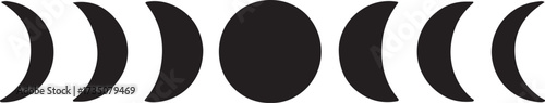 Phases of the Moon: A stylized visual of the moon's journey through its various phases. Capturing the elegance of the cosmos and the subtle dance of light and shadow.
