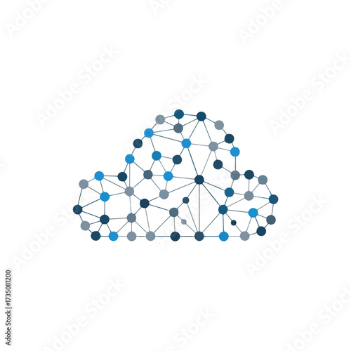 cloud shape is built from geometric dots and connecting lines