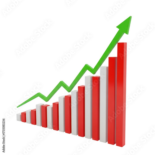 Bar graph with upward trend line isolated on transparent background Free Download Bar graph with upward trend line isolated on transparent background - GFXLoad
