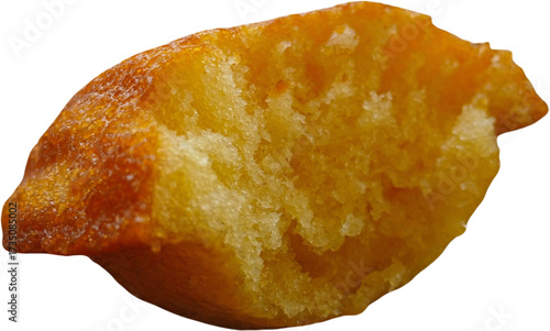 French madeleine isolated on a transparent background