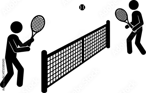 Tennis Match, Players, and Sport Competition Icon
