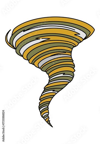 Simple Cartoon Tornado Swirl Weather Element Vector