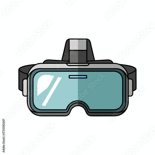 Modern Flat Design Illustration of a Virtual Reality Headset for Digital Experiences