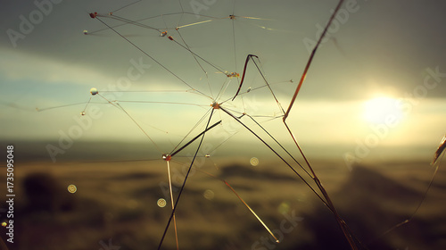 Abstract atmospheric landscape photography with cloudy sky and soft lighting