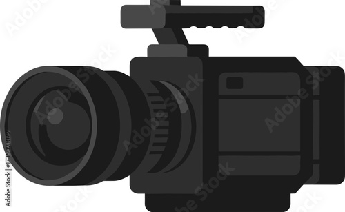 Simple Solid Color Camcorder Filming Device Broadcasting Equipment Illustration Graphic