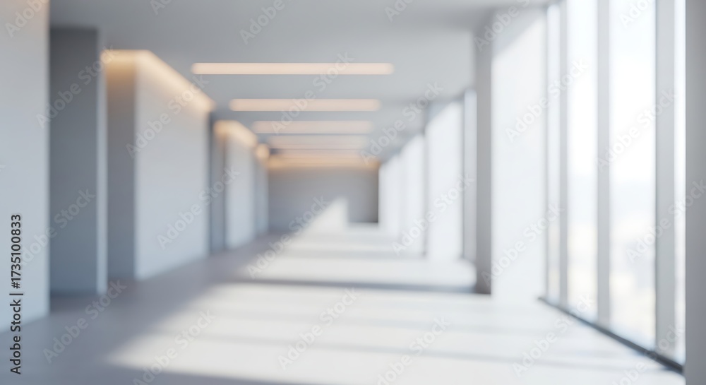 Obraz premium Modern Bright and Empty Office Corridor.