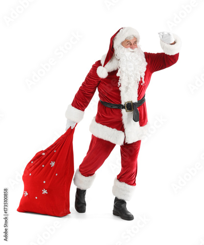 Santa Claus with bag isolat...