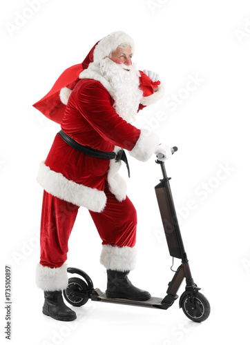 Santa Claus with bag and ki...
